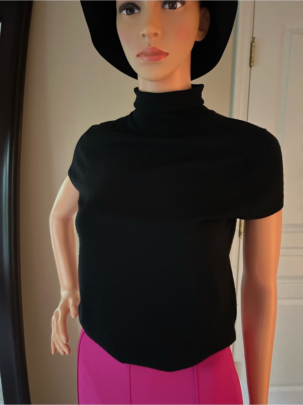Brooks Brothers Black Short-Sleeve Turtleneck top